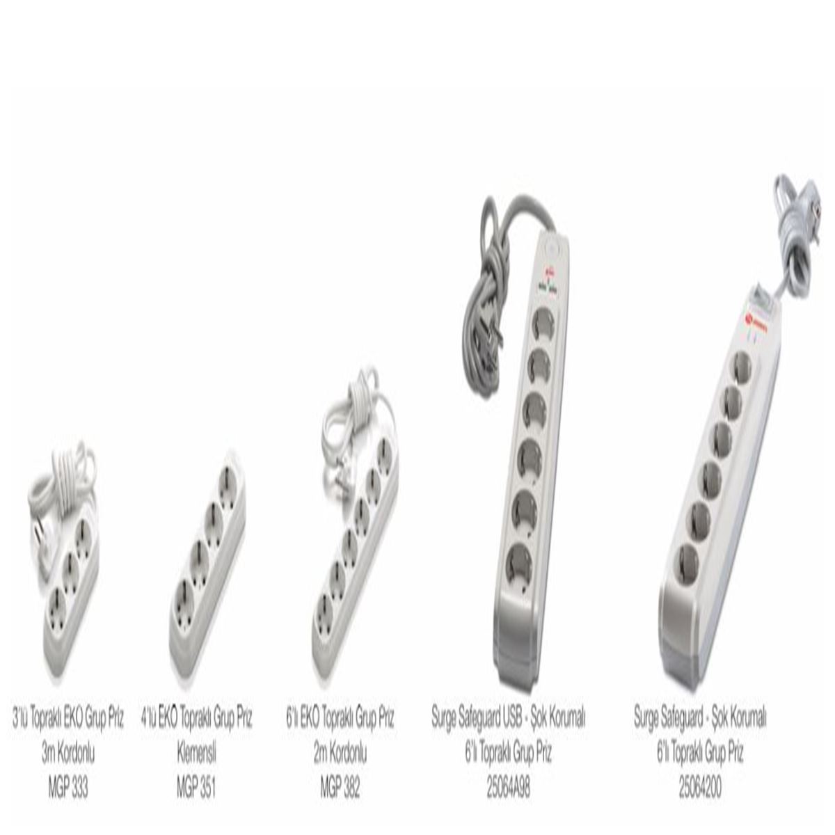 GRUP PRİZ DÖRTLÜ TOPRAKLI UPS KORDONLU 2M. (POŞETL 1