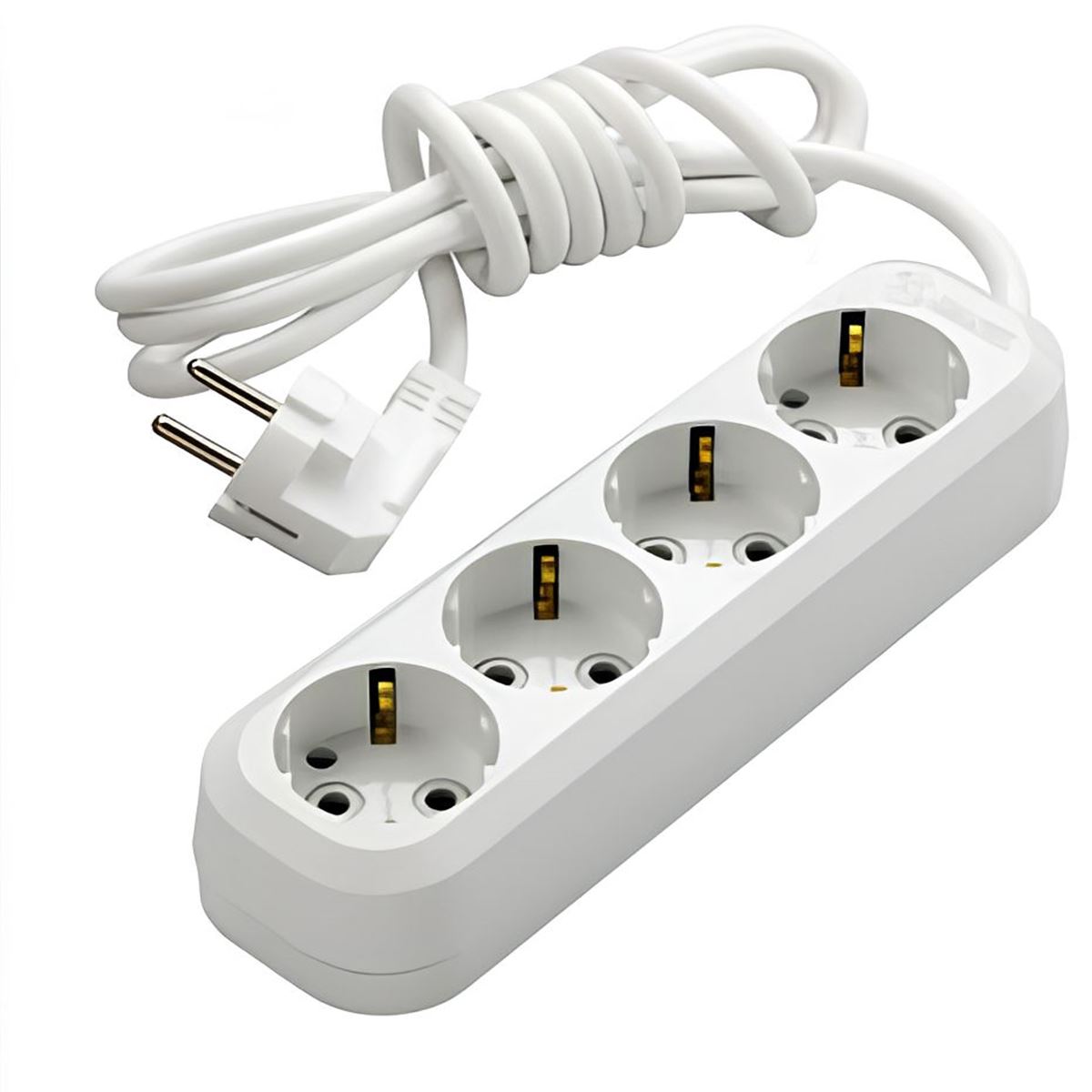 EKO GRUP PRİZ DÖRTLÜ TOPRAKLI KORDONLU 5M. BEYAZ 1