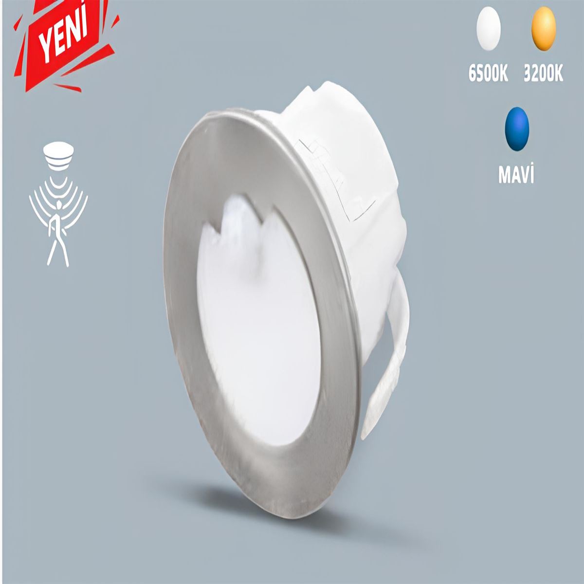 1.5W SENSÖRLÜ KORİDOR ARMATÜR YUVARLAK BEYAZ 1
