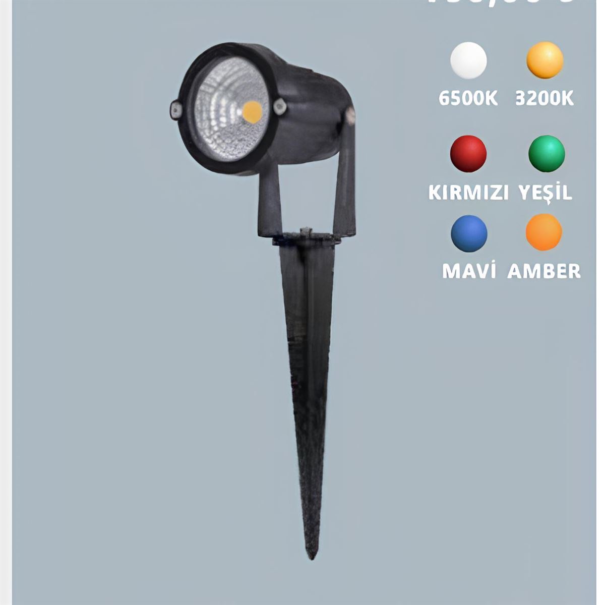 5W LED BAHÇE ARMATÜRÜ MAVİ 1
