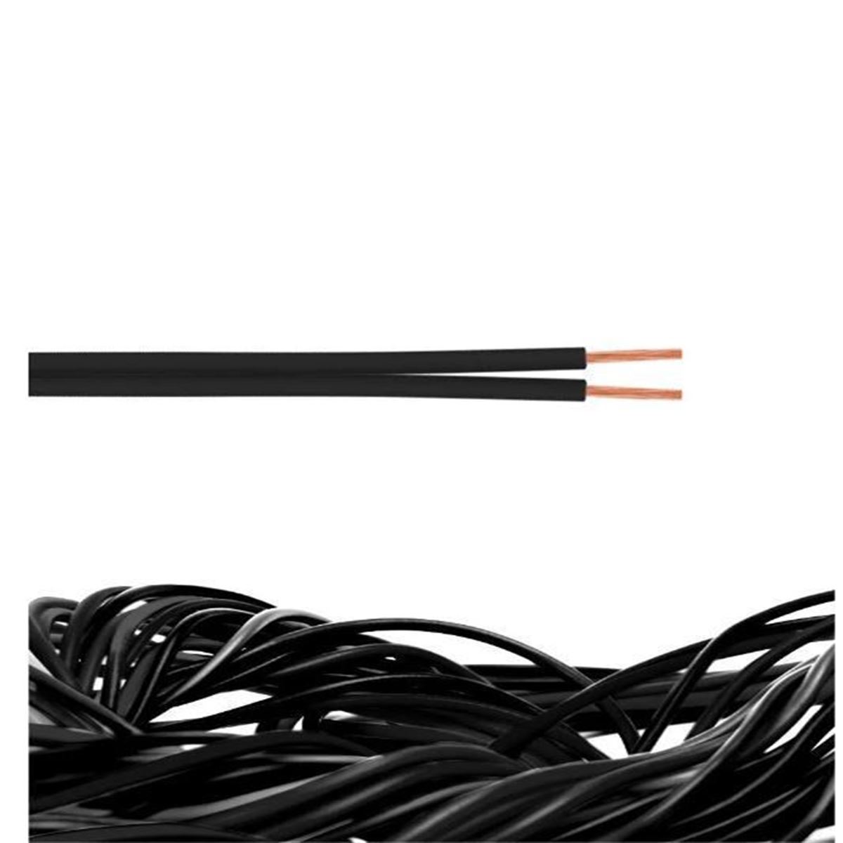 2x0,75mm2 Yassı Kordon Kablo Siyah Kodlu 1