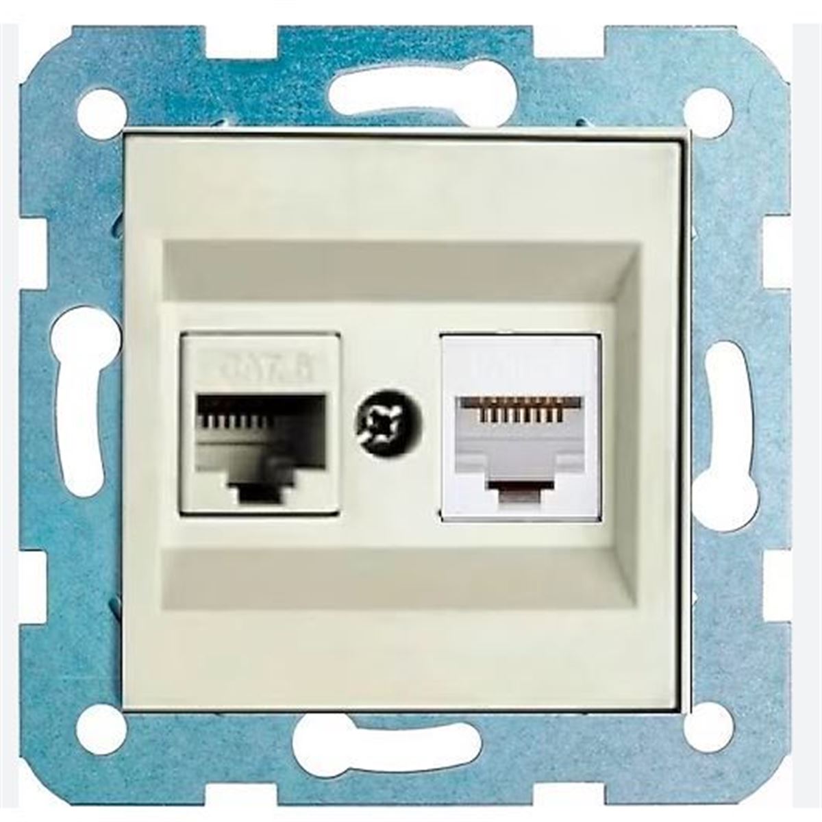 Data + Data (Rj45-Cat6 & Rj45-Cat6) beyaz 1