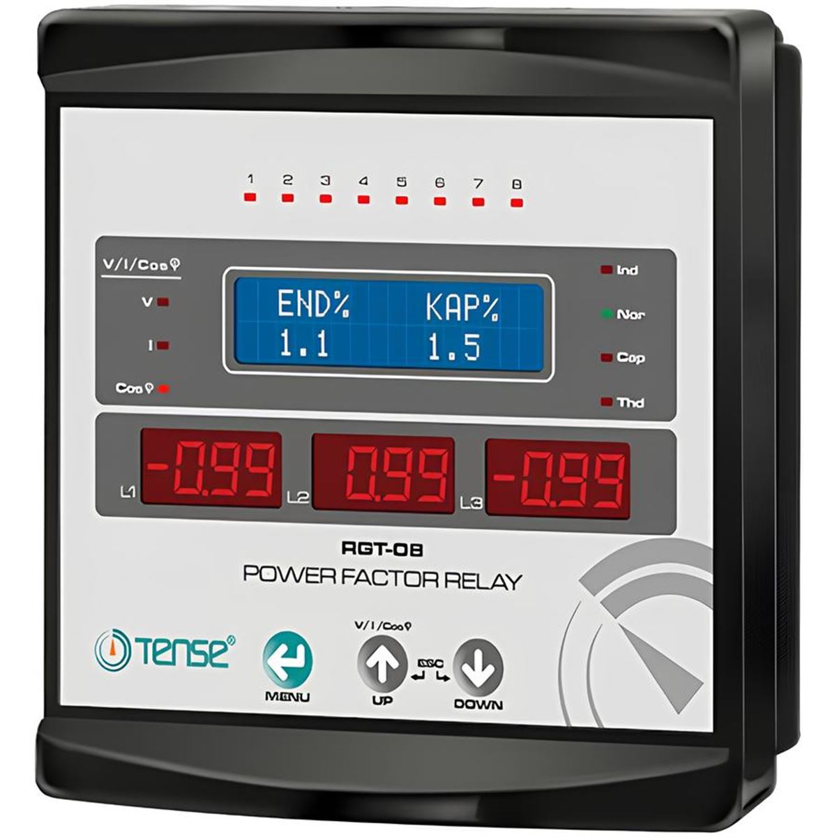 LCD ekran trifaze reaktif güç kontrol rölesi 1