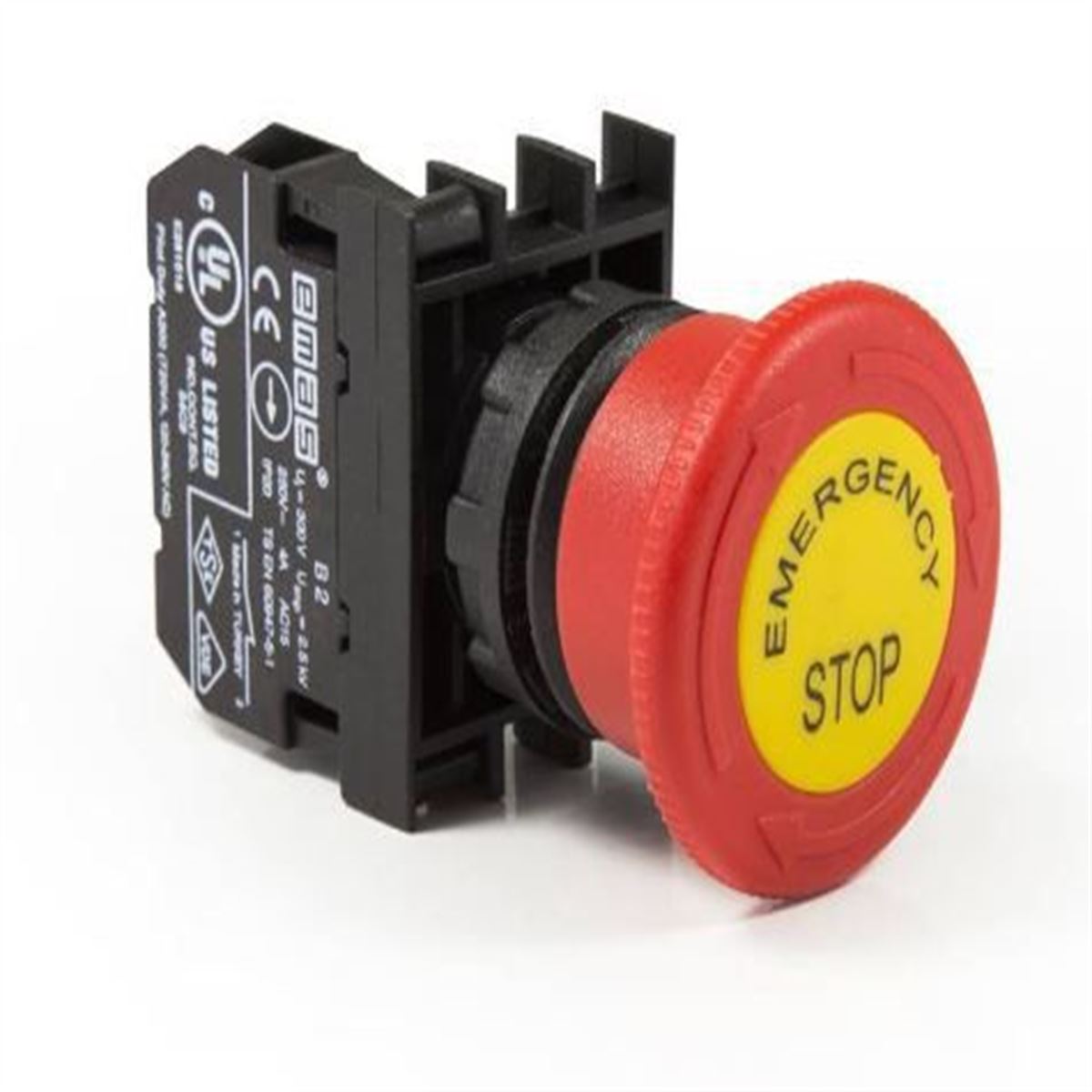 1'Lİ MANTAR ACİL STOP BUTONU (NC+ETİKET) KIRMIZI 1