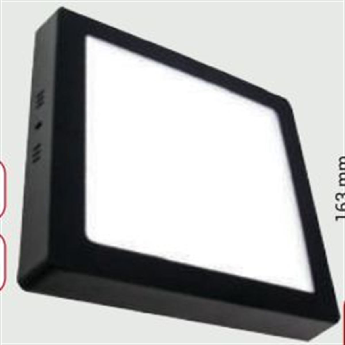 12 WATT SIVA ÜSTÜ LED PANEL KARE SİYAH KASA 1