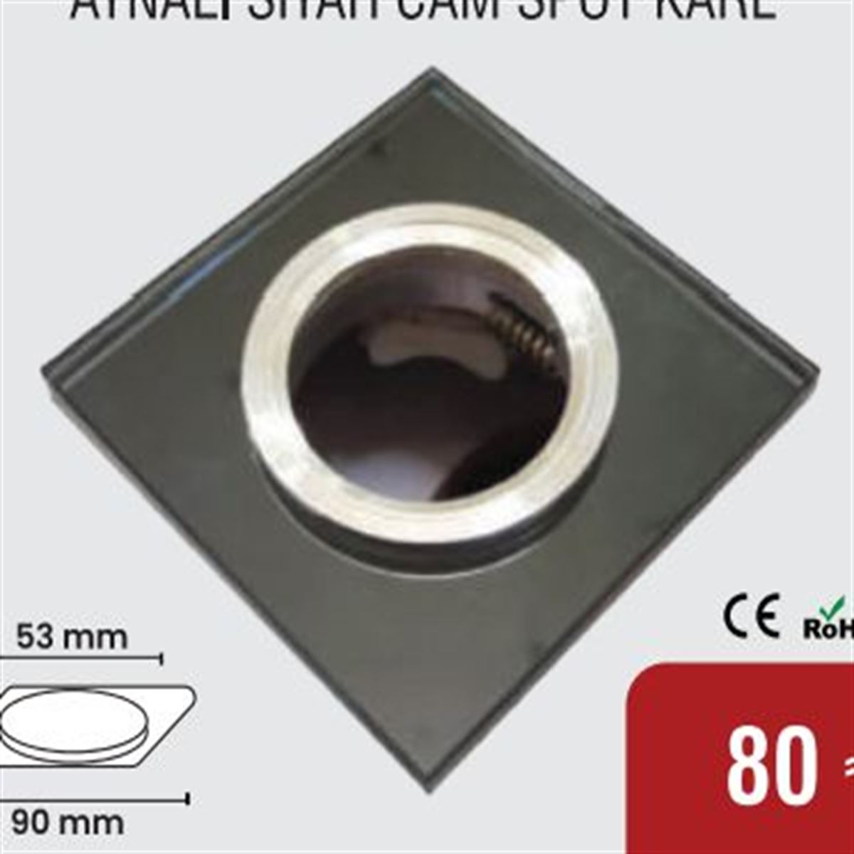 AYNALI SİYAH CAM SPOT KARE 1