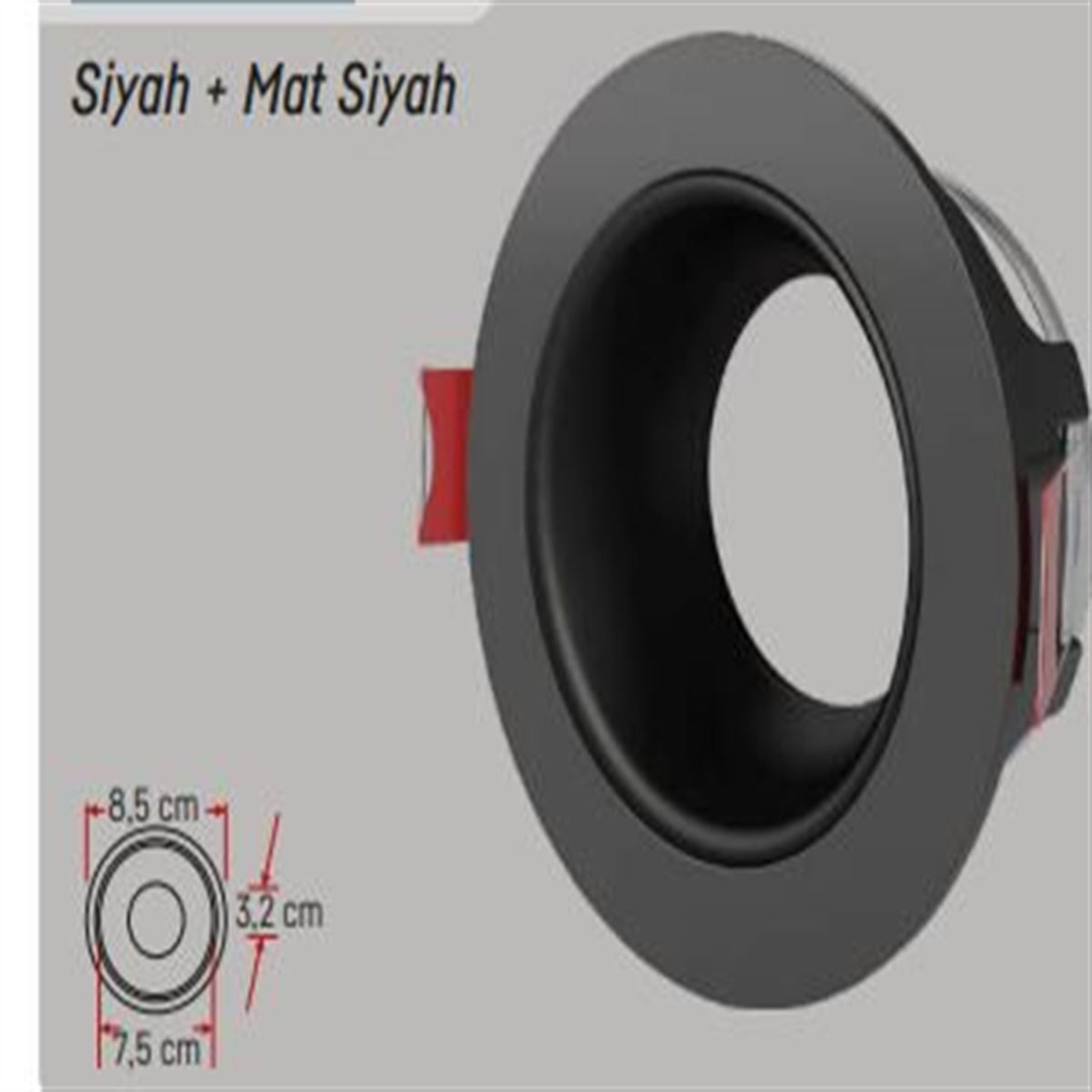 PLASTİK SPOT KASA SİYAH+MAT SİYAH 1
