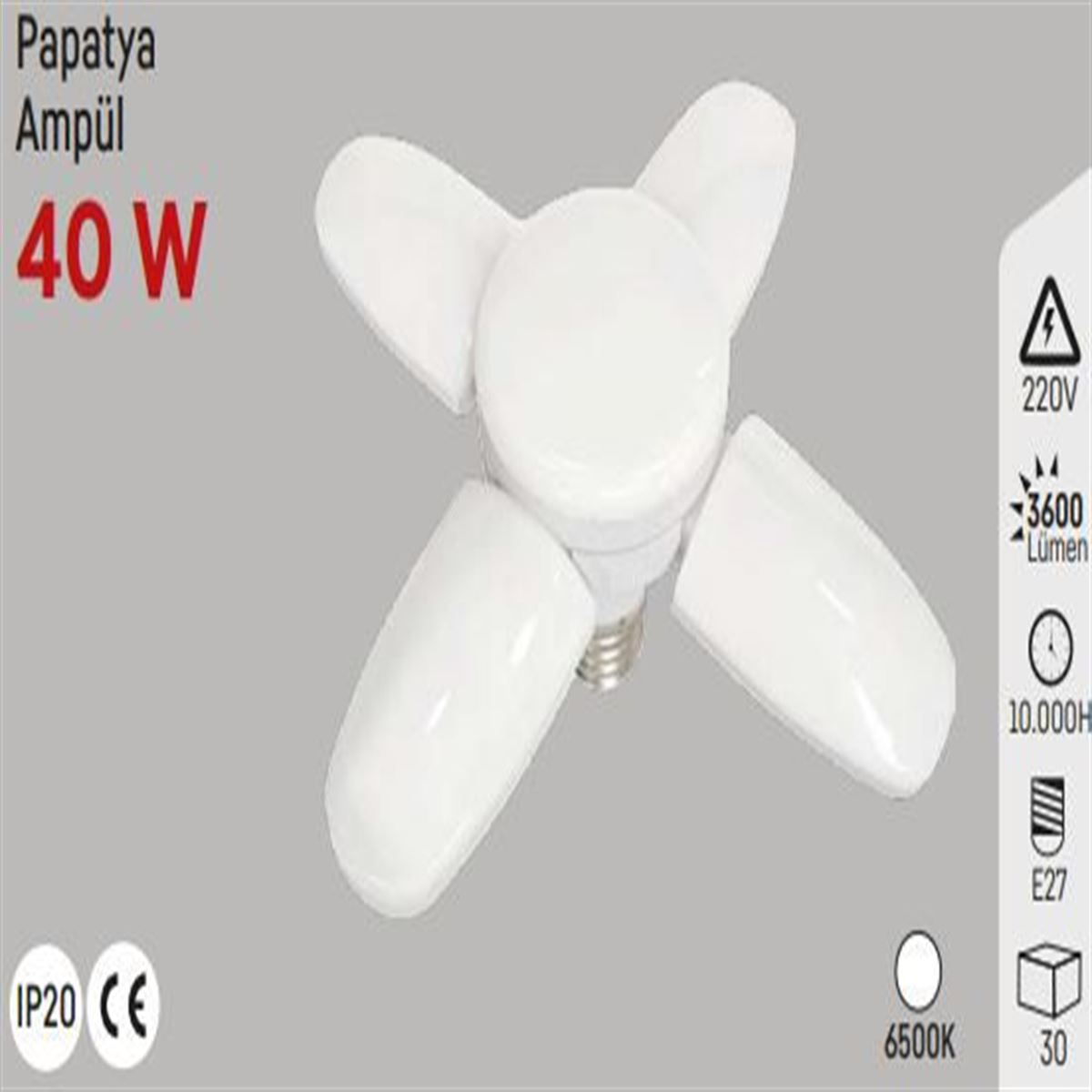 40W PAPATYA AMPÜL 4 YAPRAK 1