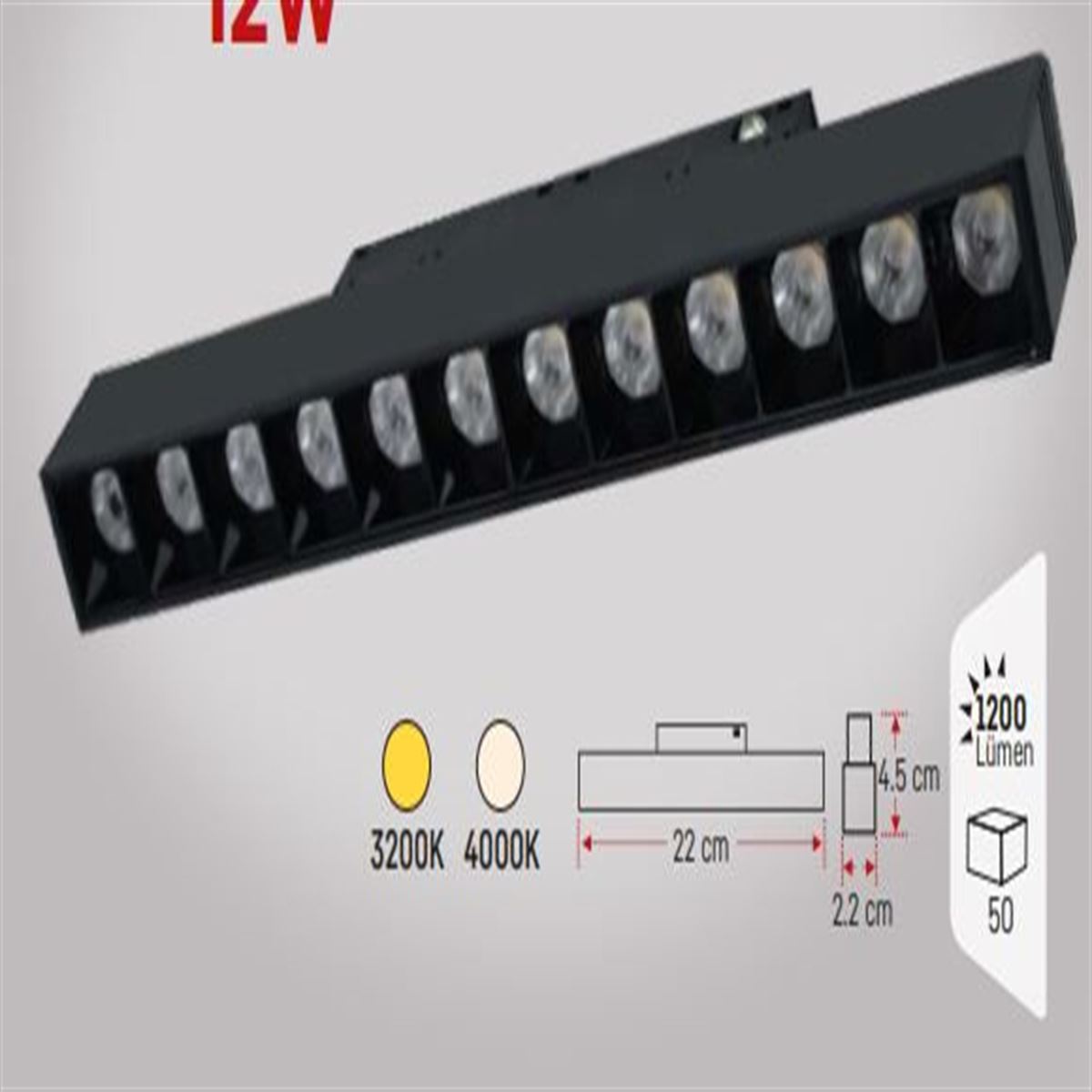 KOMPAKT ARMATÜR 22 CM 12W 1