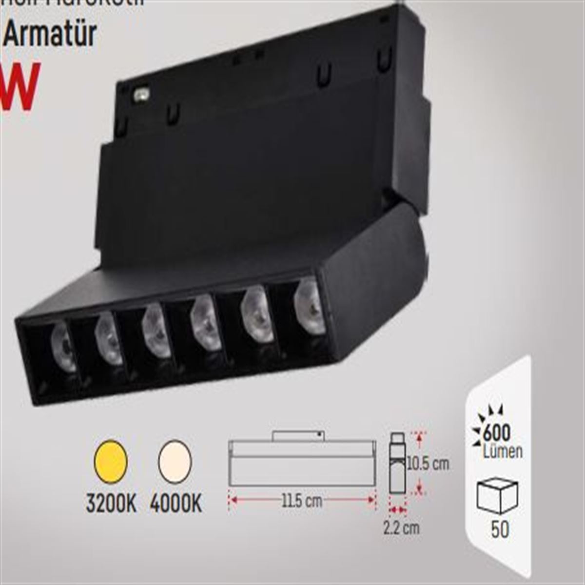 HAREKETLİ MAGNET ARMATÜR 11 CM 6W 1
