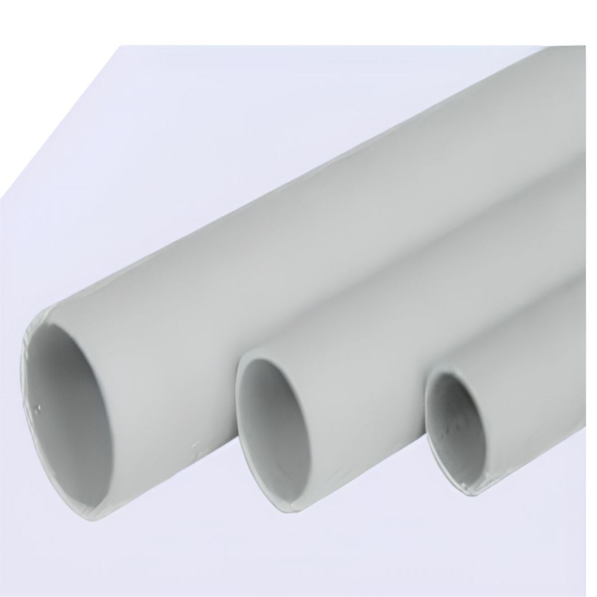20 mm Muflu PVC Alev Yaymayan Gri Düz Boy Boru 3 m 1