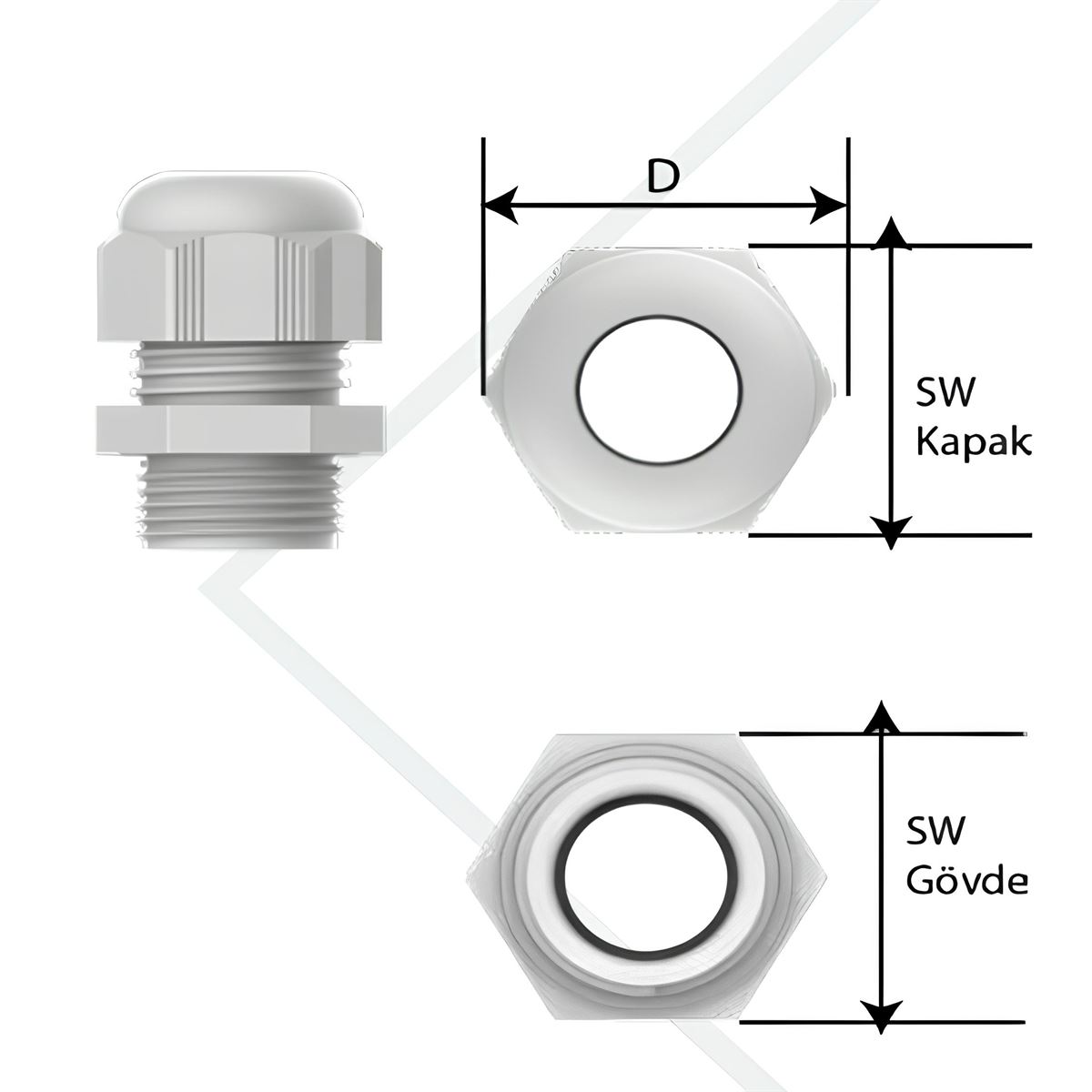 PG 09 Standart Polyamid Rakorlar Siyah 1